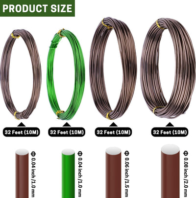 Set 4 cables bonsái 32ft 0.039-0.079pulg resistentes
