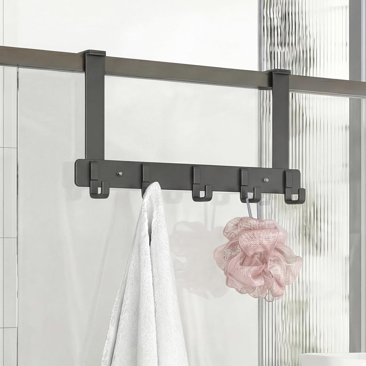 Ganchos ajustables para puerta con ventosa toallero baño