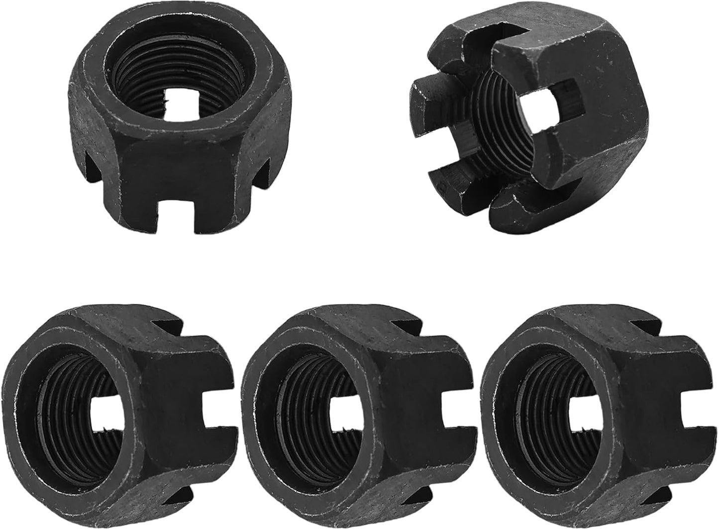 5 Tuercas Hex M18x0.059pulg Negras para Rodamientos