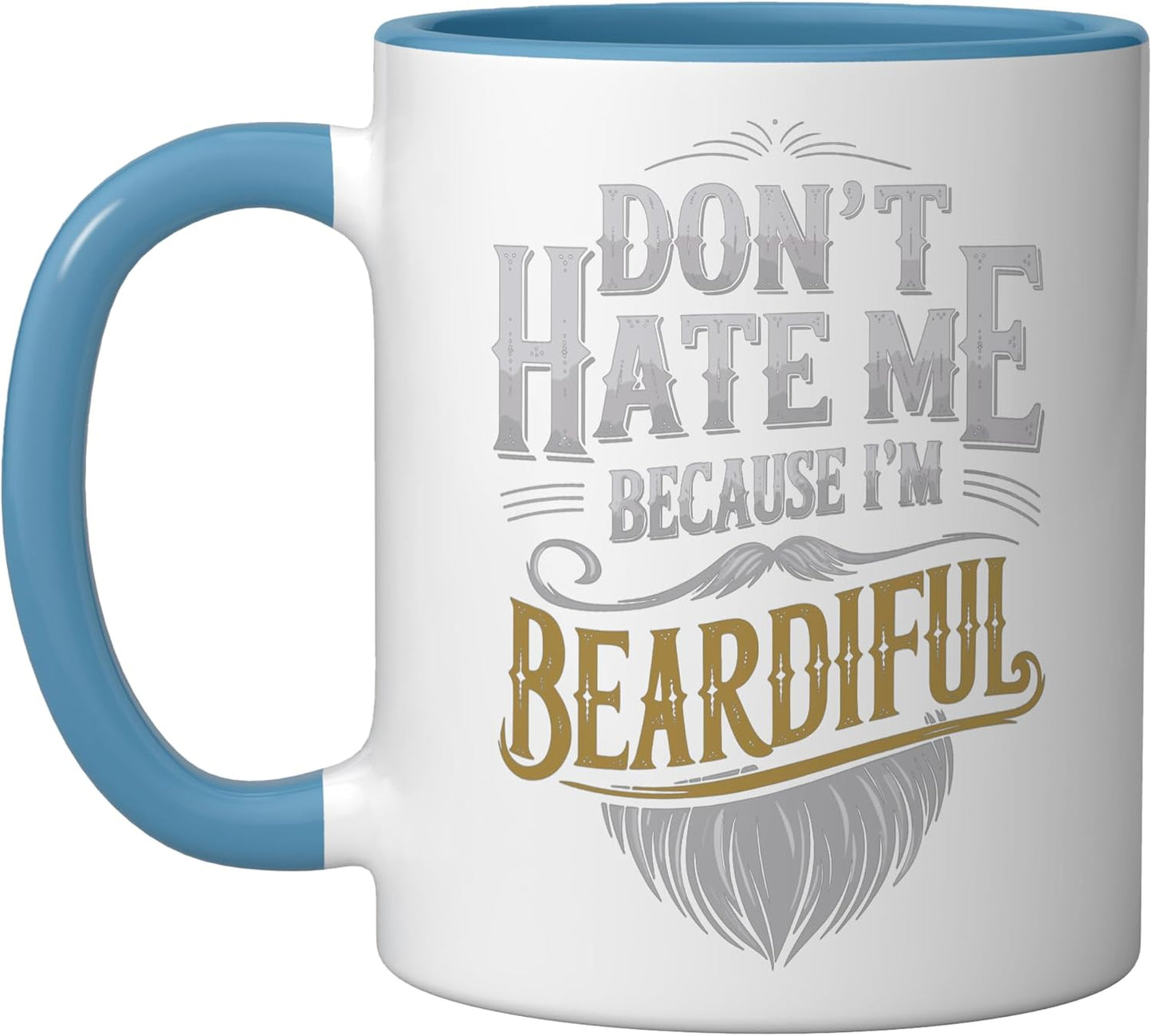 Taza cerámica beardiful azul/blanco