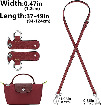Bolso cuero correa ajustable reemplazo Le Pliage Mini Rojo Granada