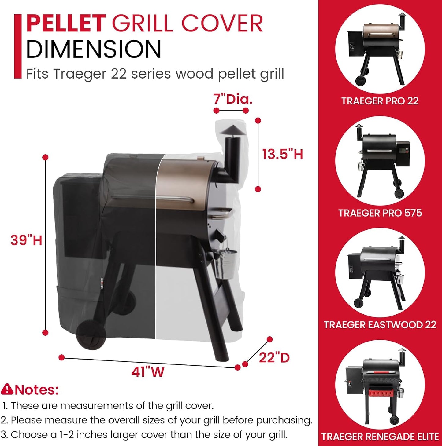 Cubierta parrilla Traeger Pro 22/575 impermeable barbacoa