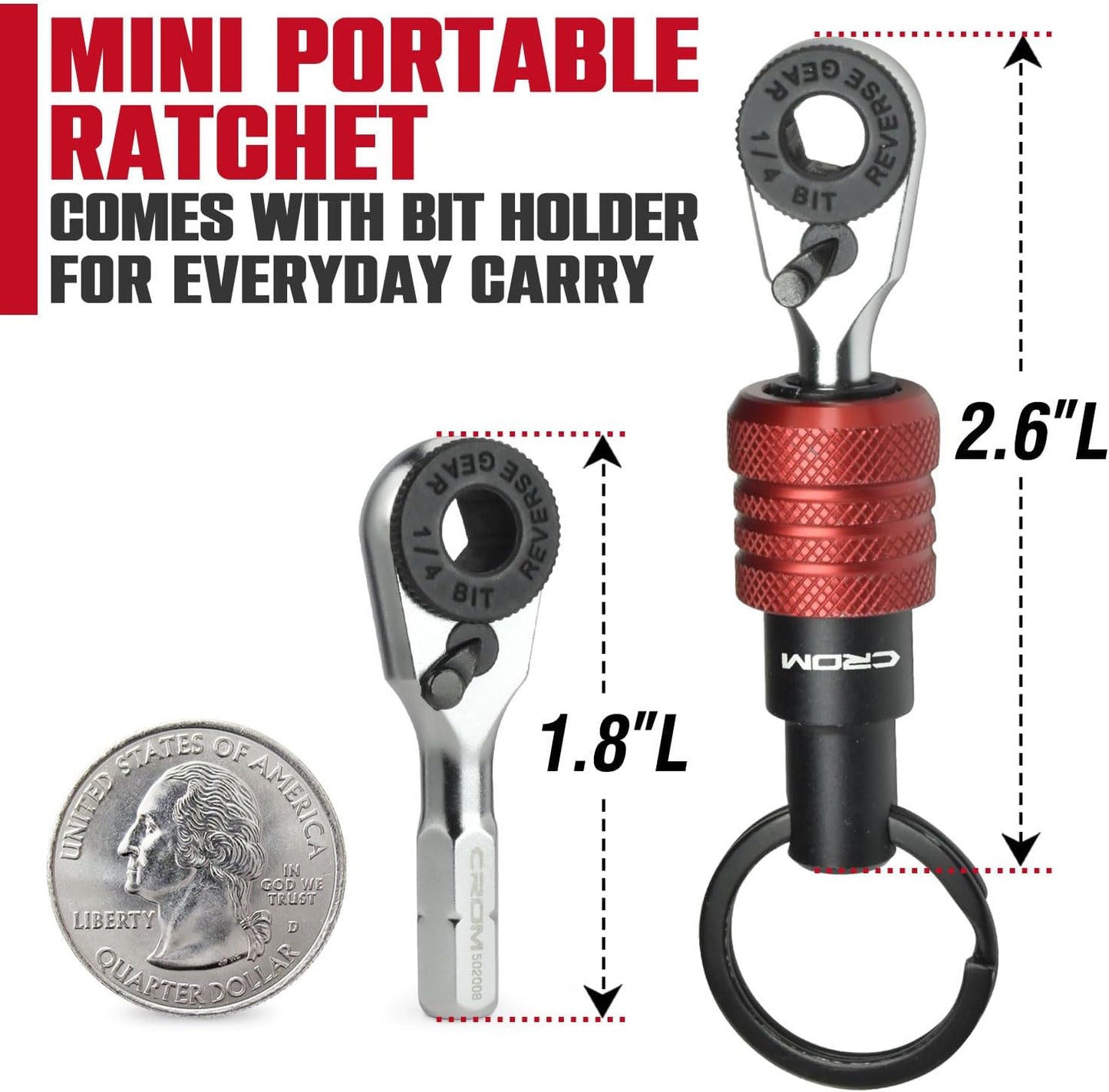 Llave trinquete 1/4 pulg hexagonal soporte brocas