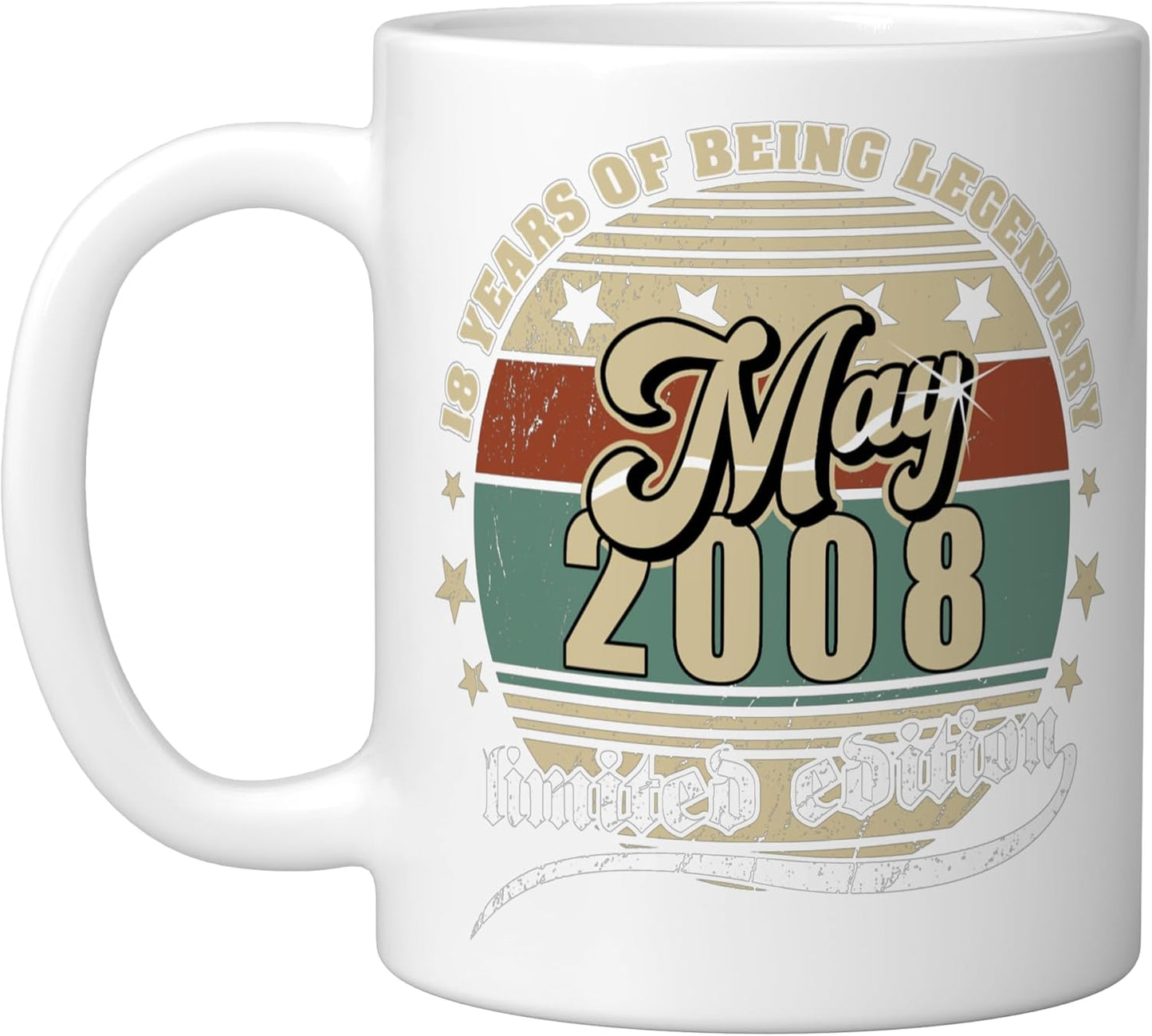 Taza Cerámica Vintage 18 Años Blanco