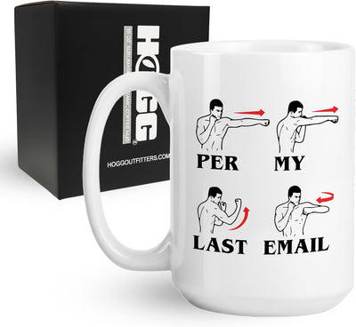 Taza de café sarcástica de cerámica Per My Last Email 15 oz