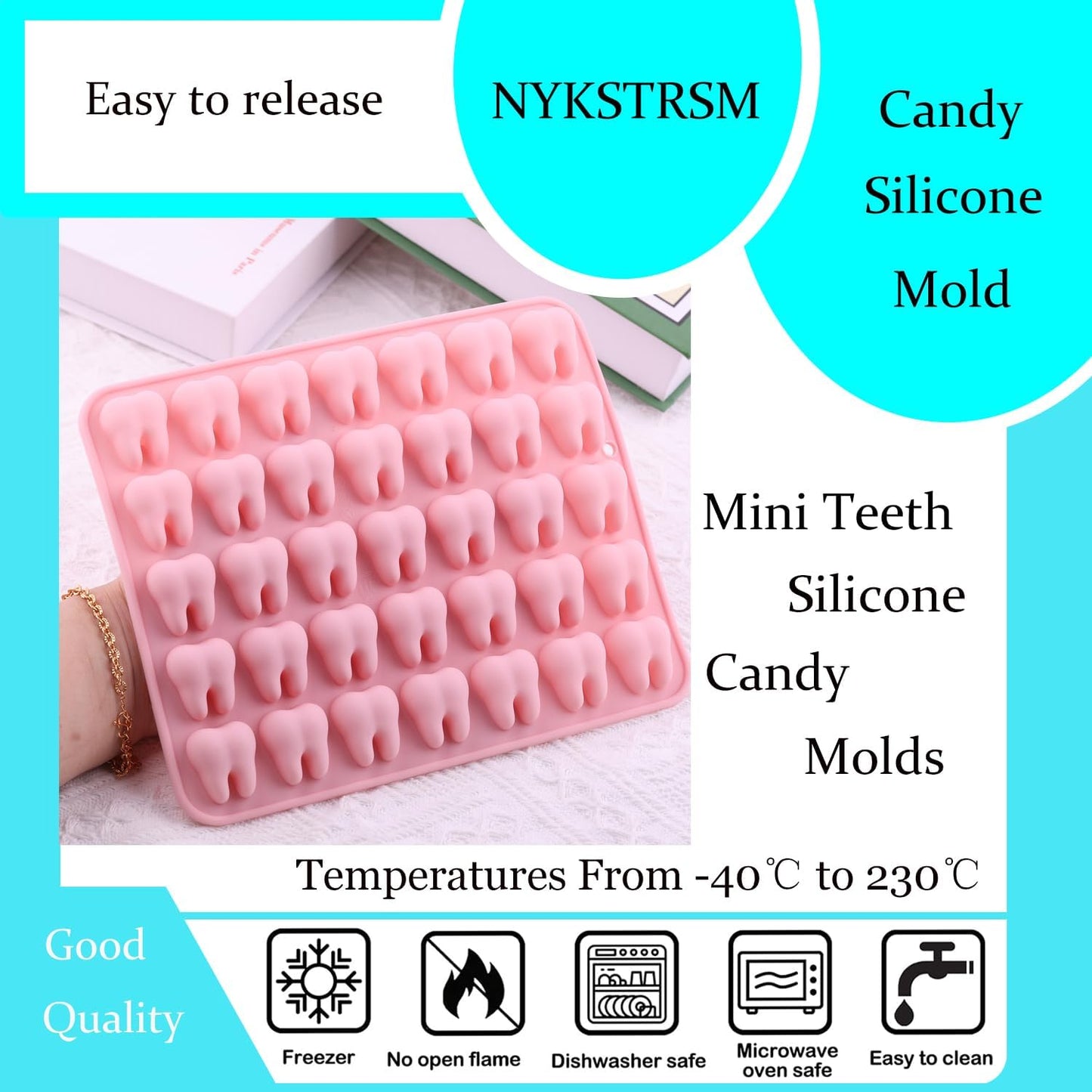 Moldes de silicona para caramelo y chocolate con 35 cavidades