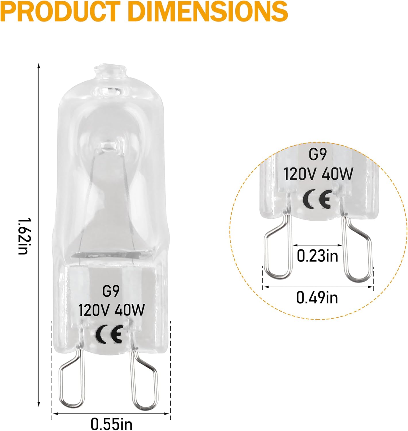 Bombilla G9 120V 40W halógena para campana Whirlpool 5 pzas