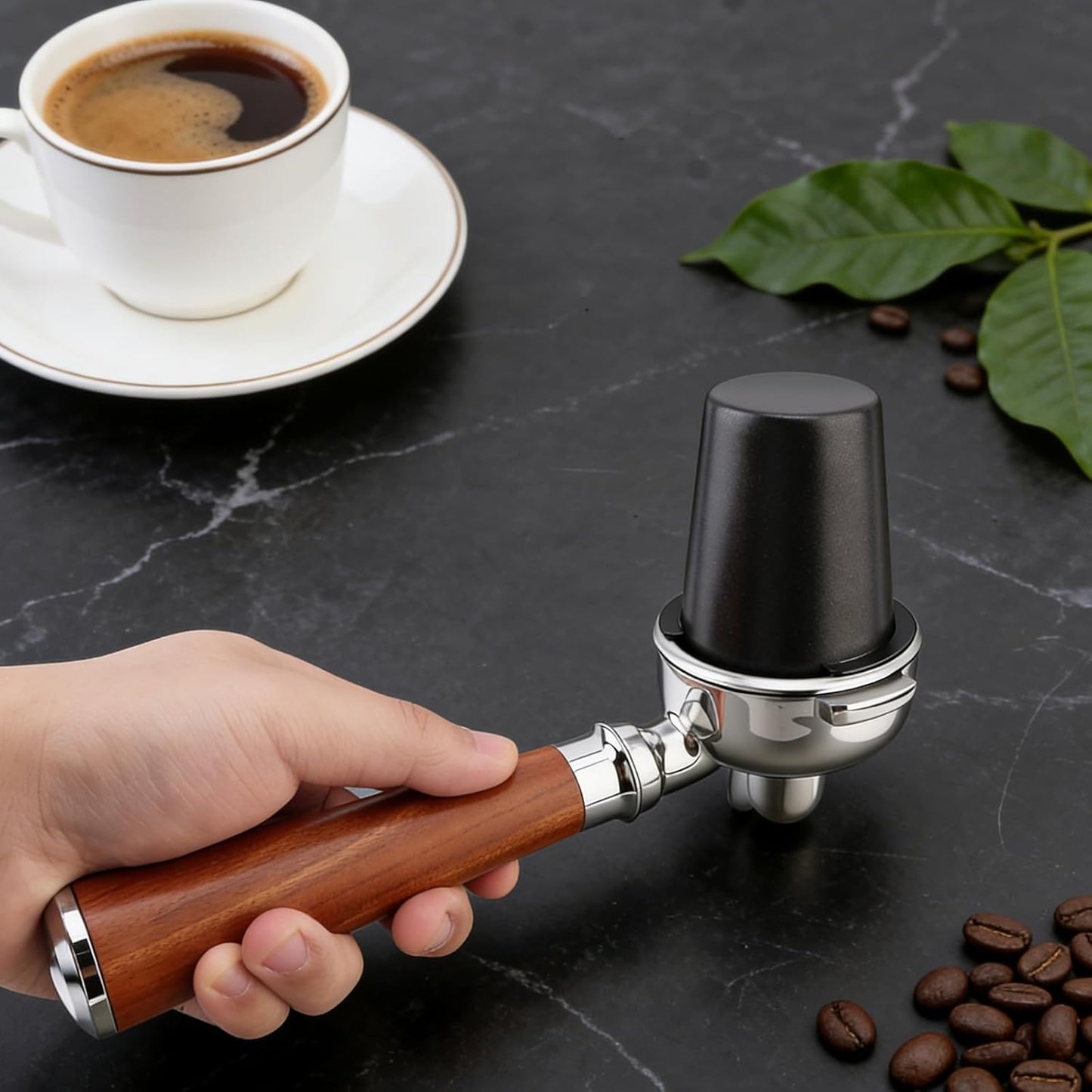 Taza dosificadora de café de acero inoxidable para máquina expreso