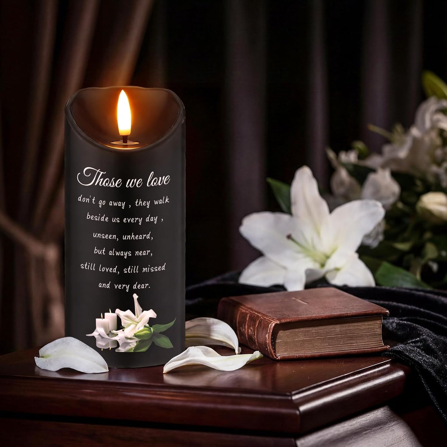 Velas LED lirio regalo condolencias con batería