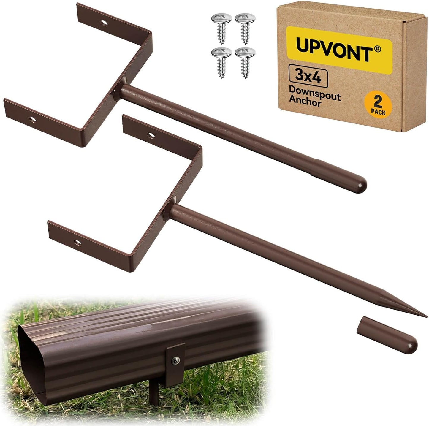 Soporte bajante 3x4 extensible marrón set 2