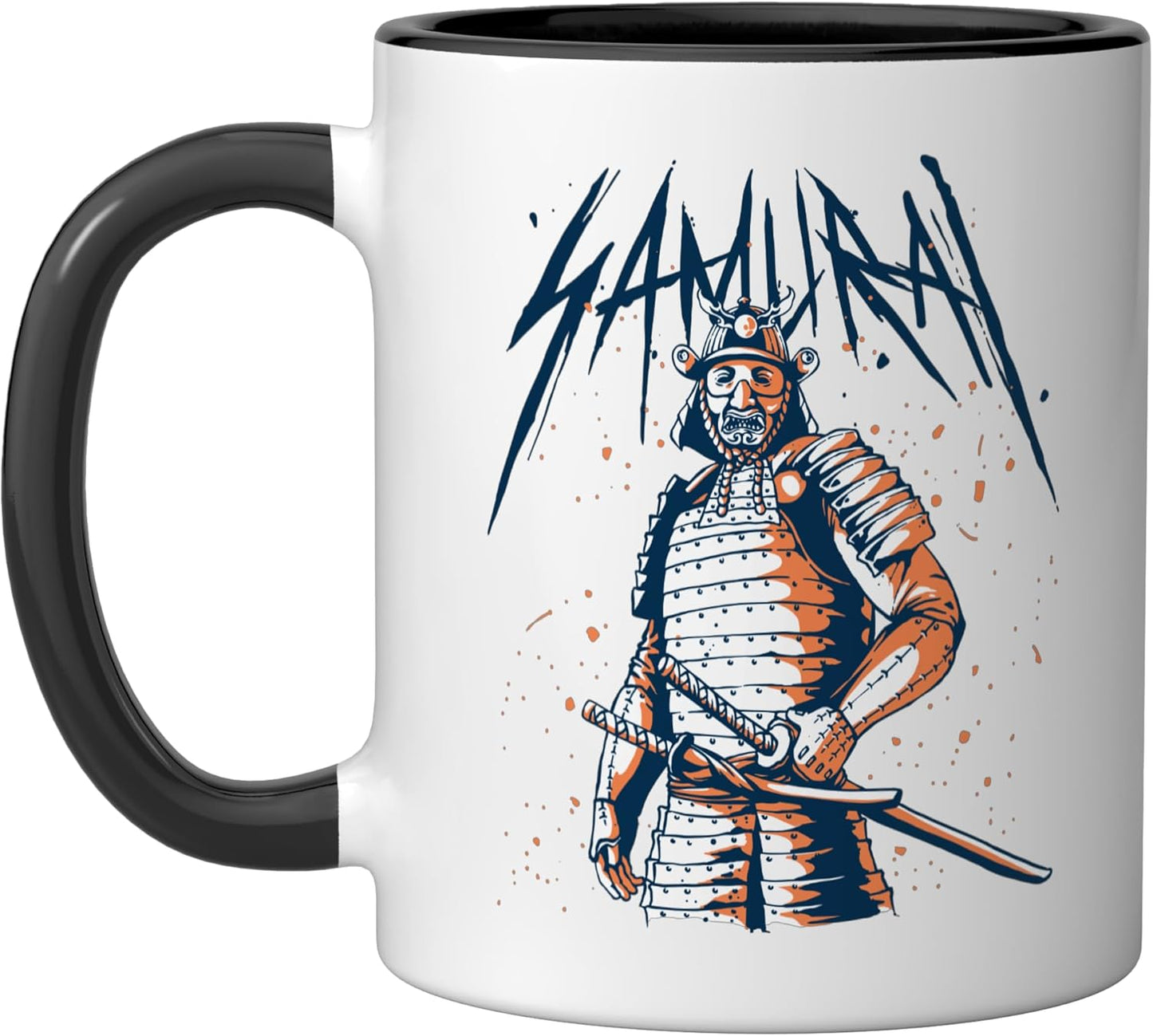 Taza cerámica samurai negra/blanca