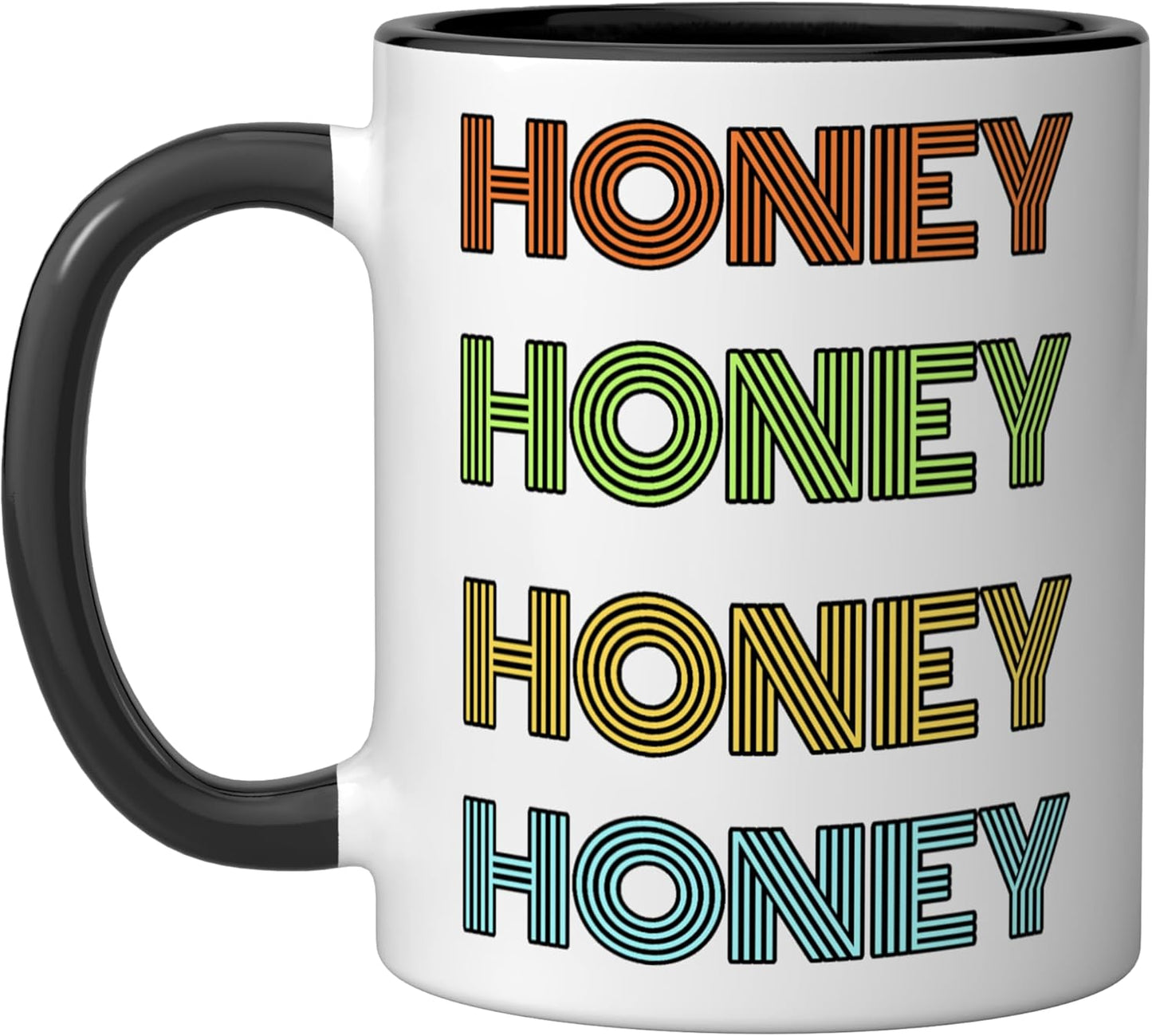 Taza cerámica best honey ever negra/blanca