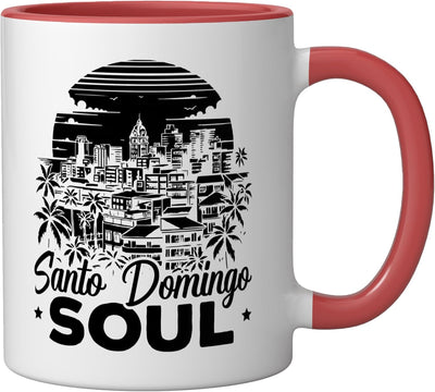 Taza Cerámica Santo Domingo República Dominicana Roja/Blanca