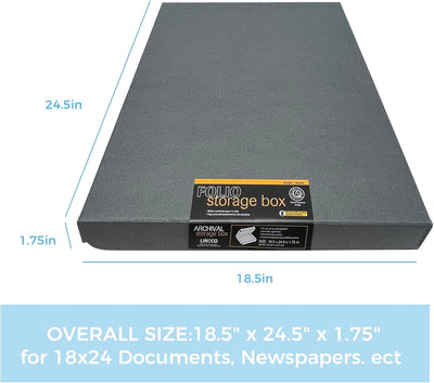 Caja almacenamiento folio 18.5x24.5pulg metal cartón