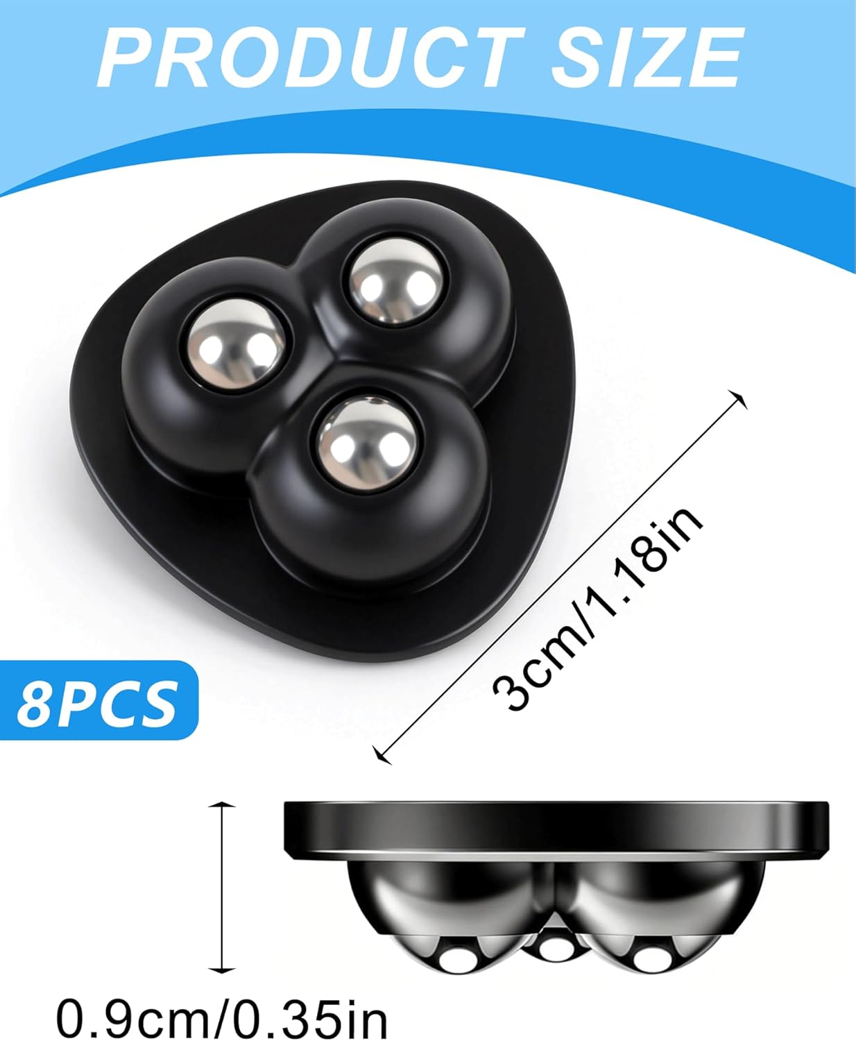 8 Ruedas Giratorias 360° Adhesivas para Electrodomésticos