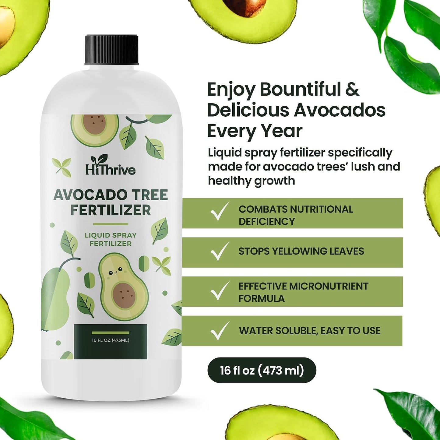Fertilizante para árboles de aguacate 16oz soluble en agua