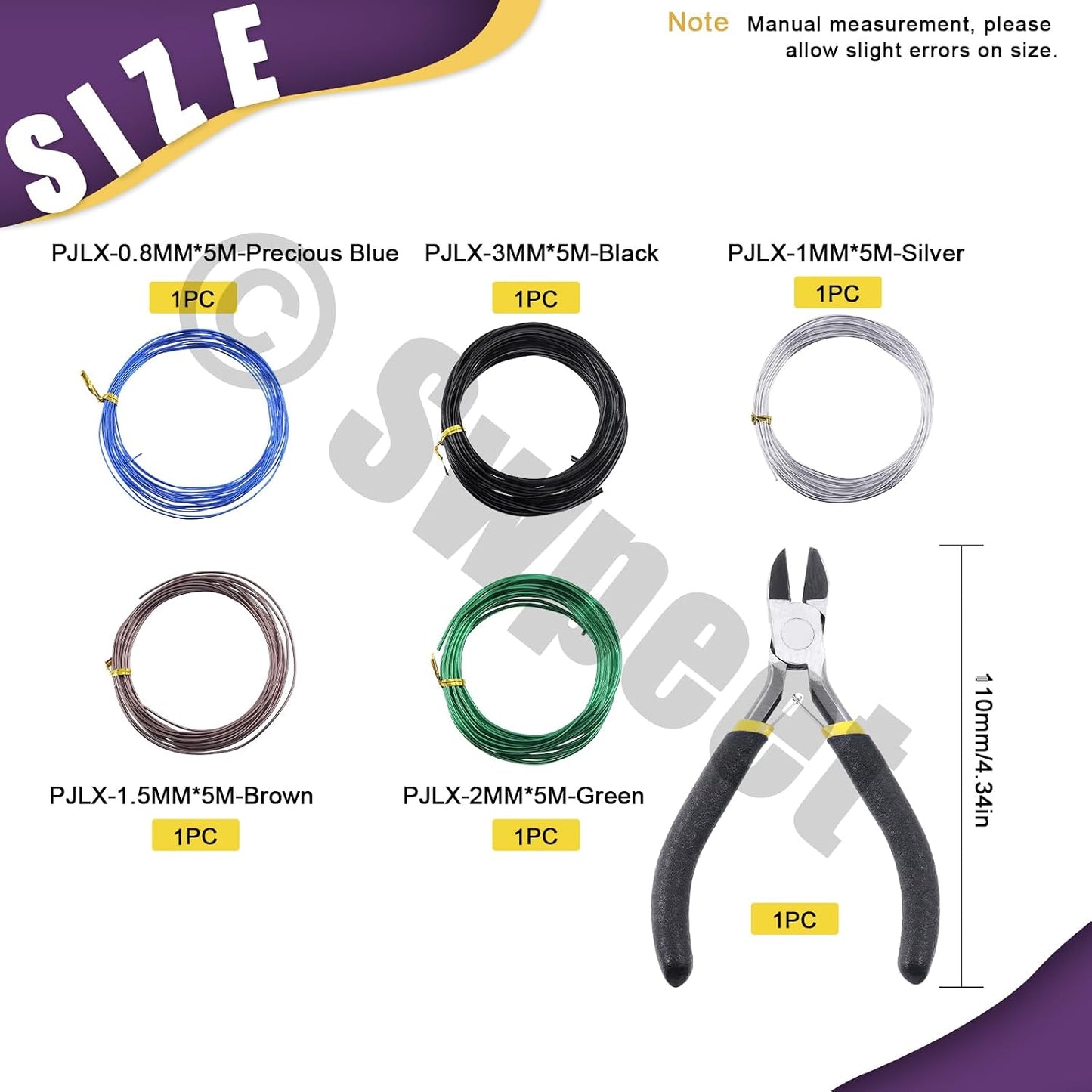 Kit herramientas bonsái alambre aluminio 0.118pulg 82ft