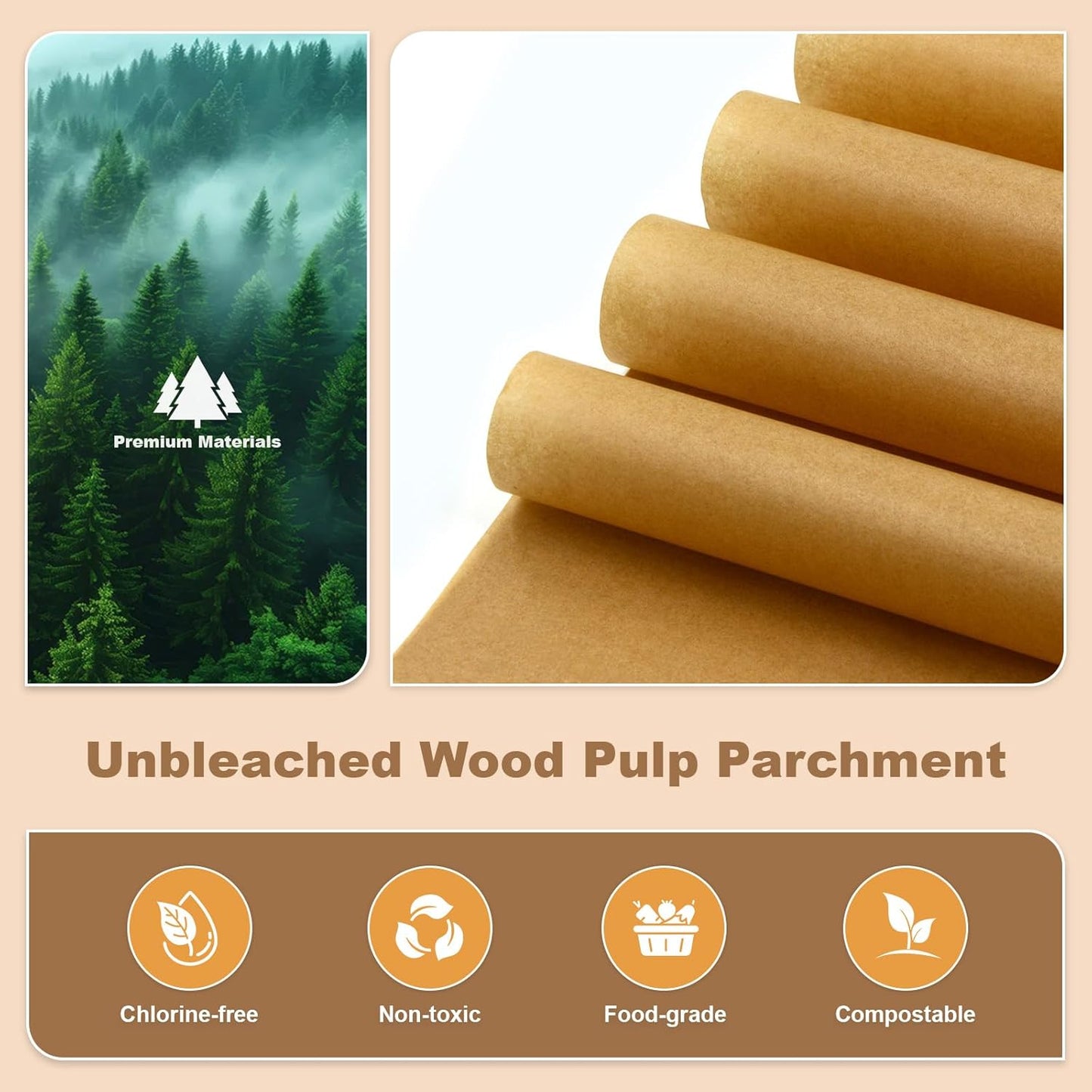 Papel pergamino antiadherente 8.5x8.5pulg 220 hojas