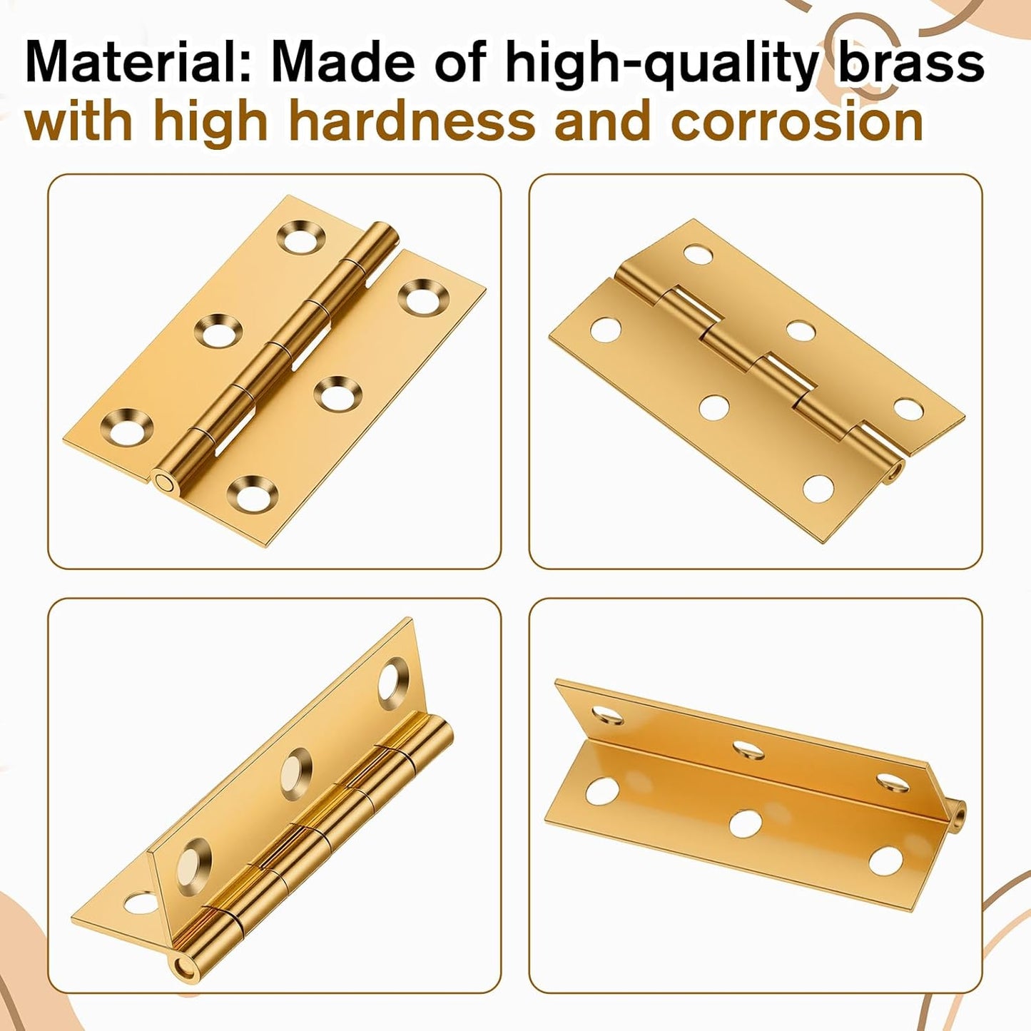 Bisagras latón 2pulg para cajas madera puerta gabinete