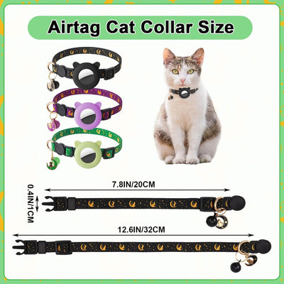 3 Collares Airtag para Gatos con Etiqueta y Campana Ajustable