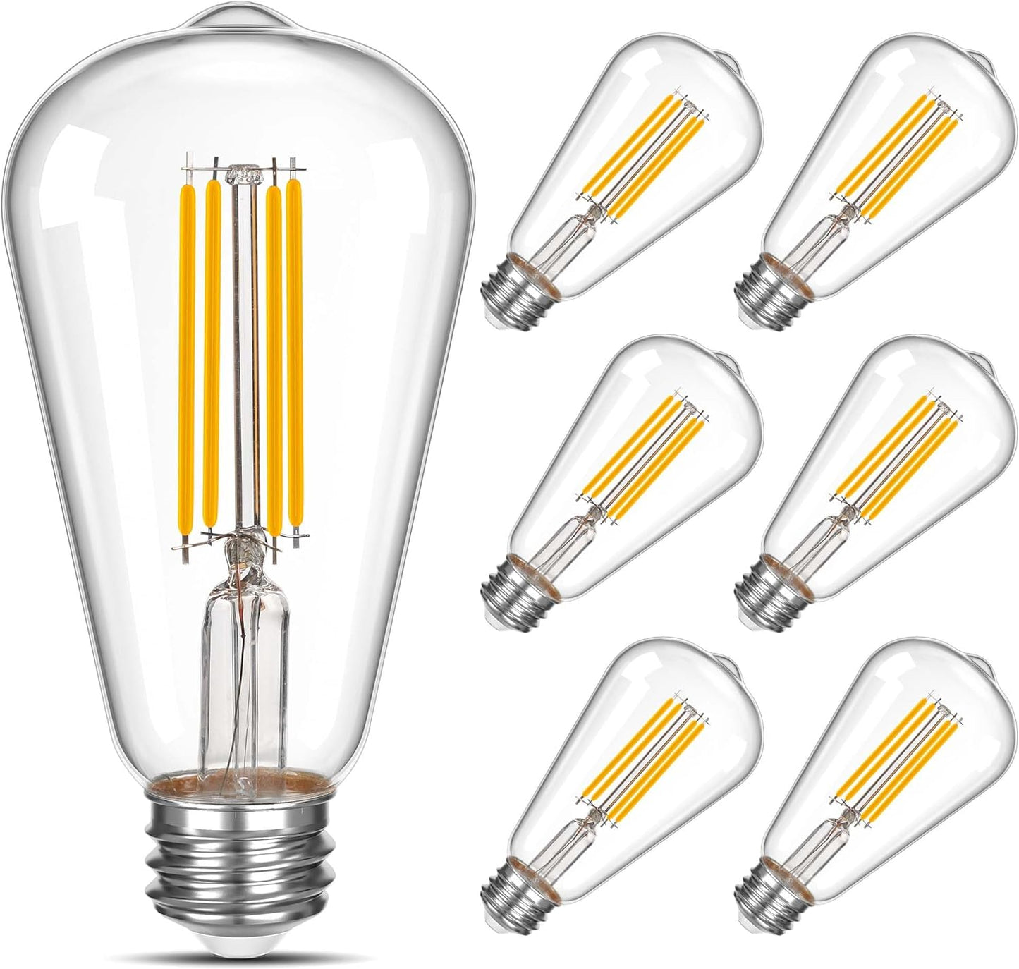 Bombilla LED Edison ST58 filamento vintage 6W 750lm E26