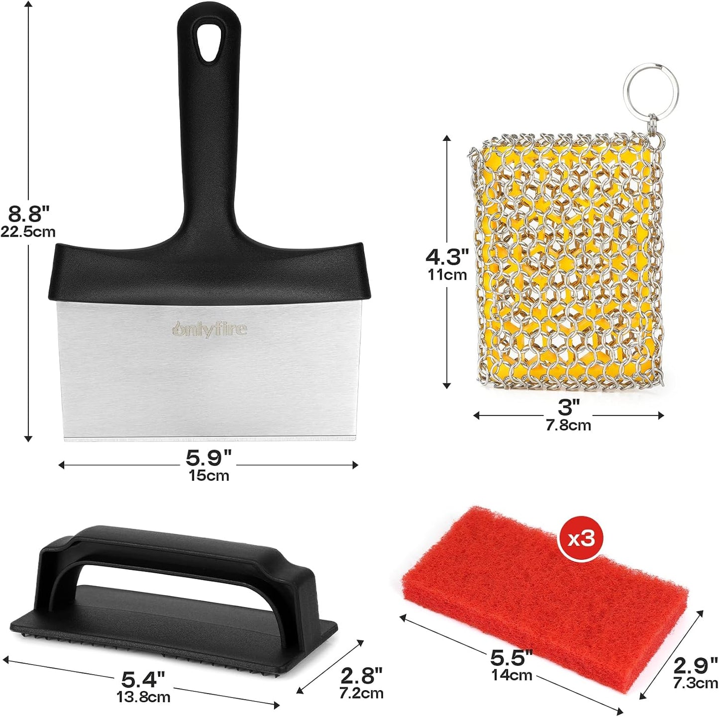 Kit limpieza plancha Blackstone con piedra y raspador