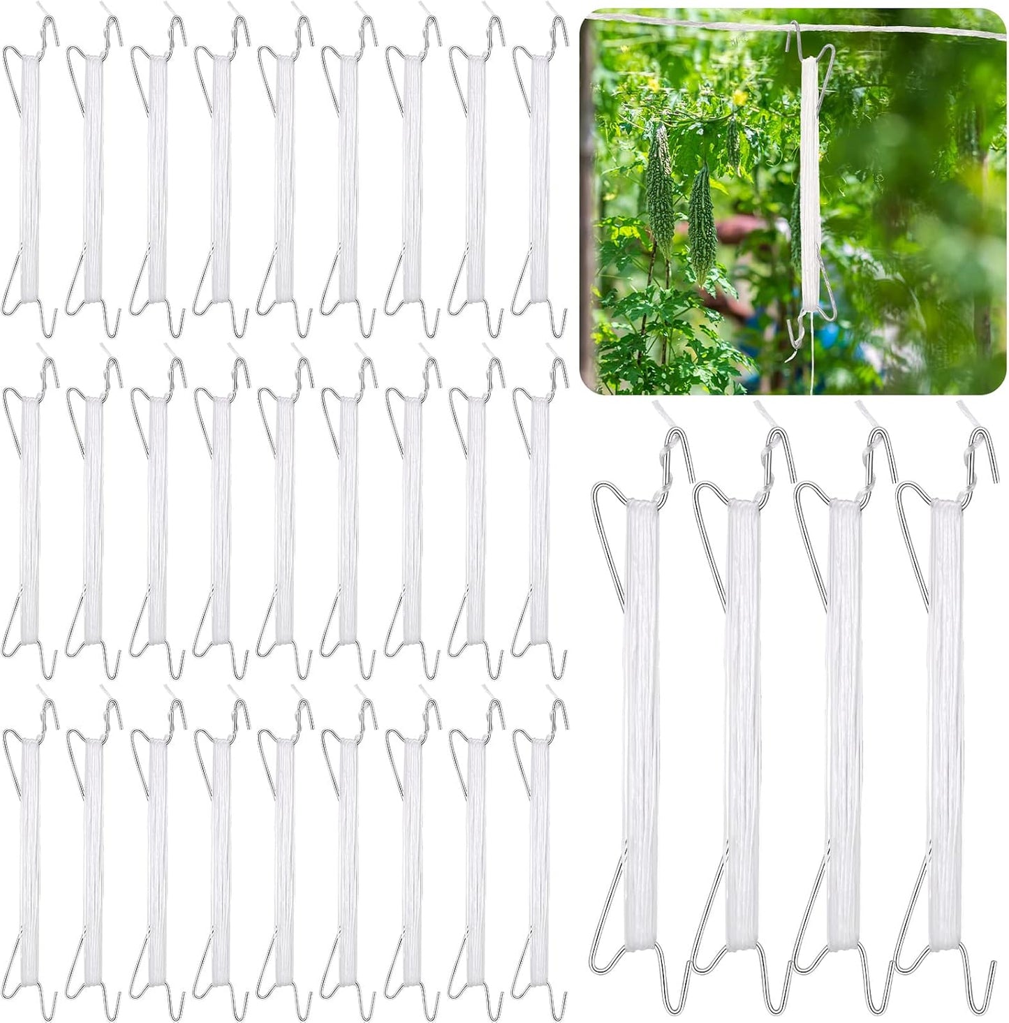 30 Ganchos J para Plantas Invernadero Vid