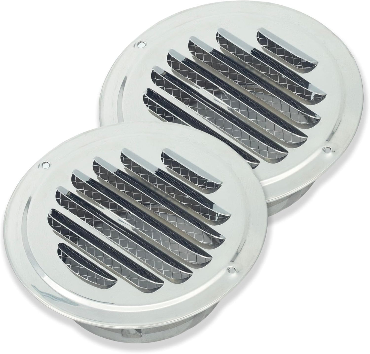 Pack 2 cubiertas ventilación acero inox 3pulg rejilla redonda
