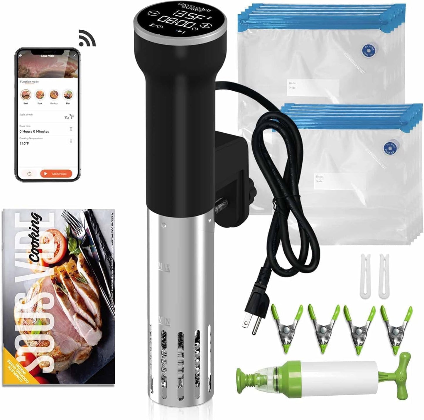 Máquina Sous Vide Wi-Fi y Fritadora con Filtro de Aceite