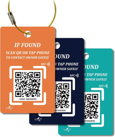 Etiqueta equipaje NFC QR rastreador sin app