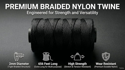 Cuerda nailon resistente 0.079pulg 656pies construcción