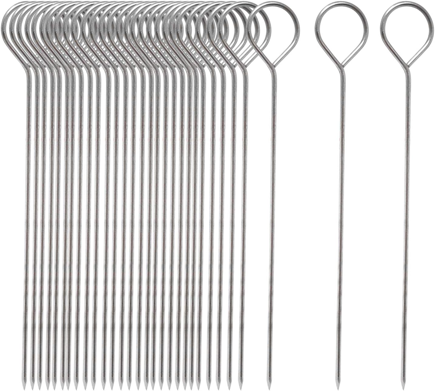 30 Brochetas Acero Inox para Barbacoa Ganso Asado