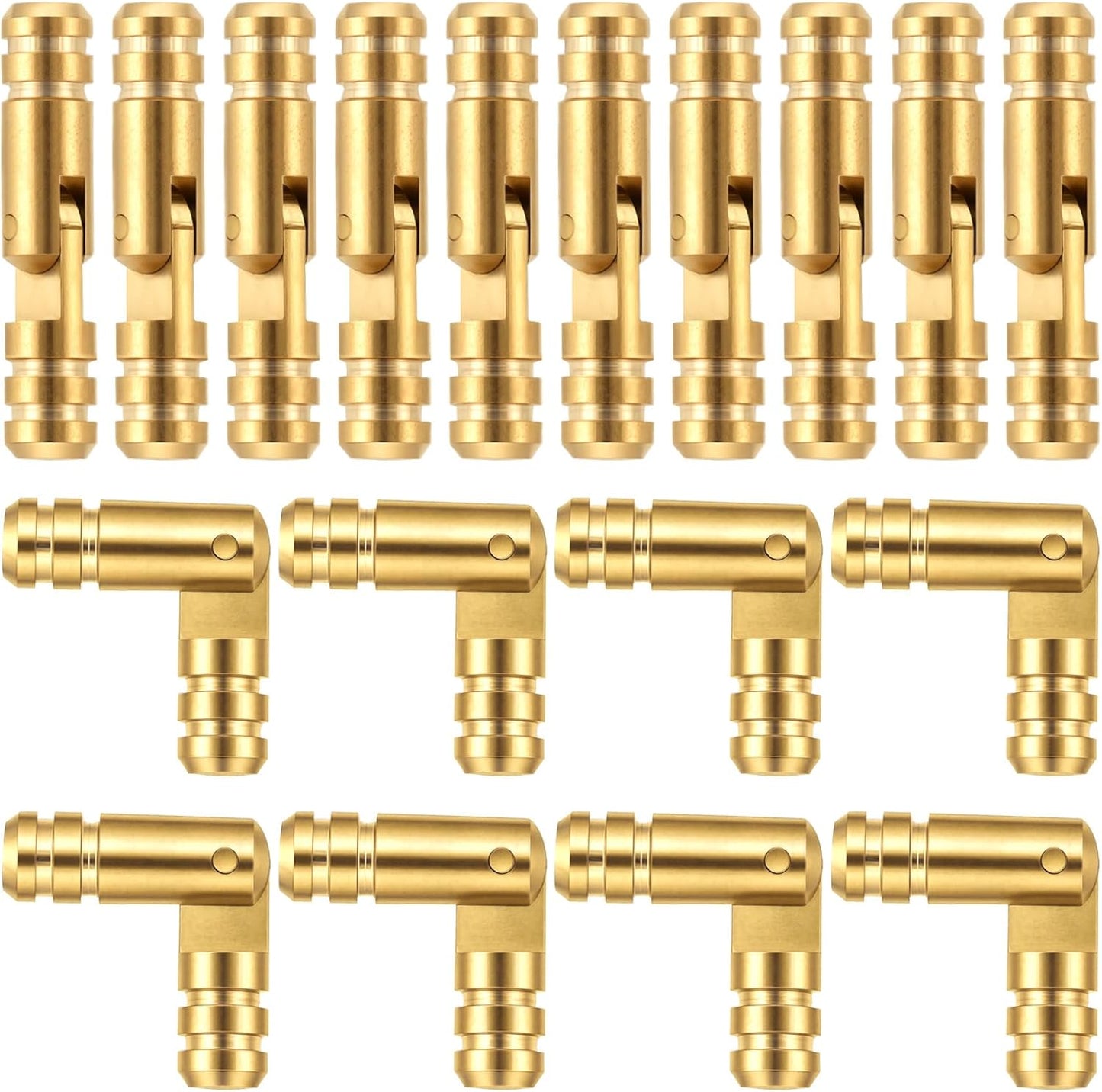 18 Bisagras Ocultas Latón Cilíndricas 0.15x0.79pulg Madera