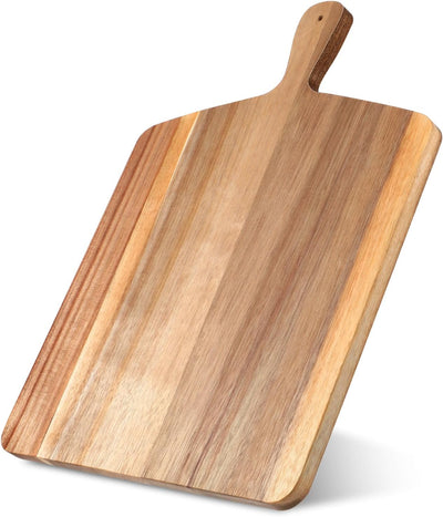 Tabla de cortar grande de madera de acacia 17 x 13 pulgadas con asa