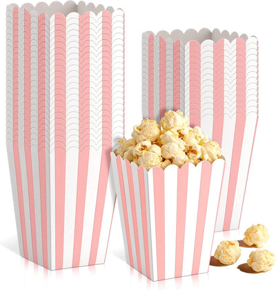 Paquete de 36 cajas de palomitas a rayas pequeñas para fiestas y eventos