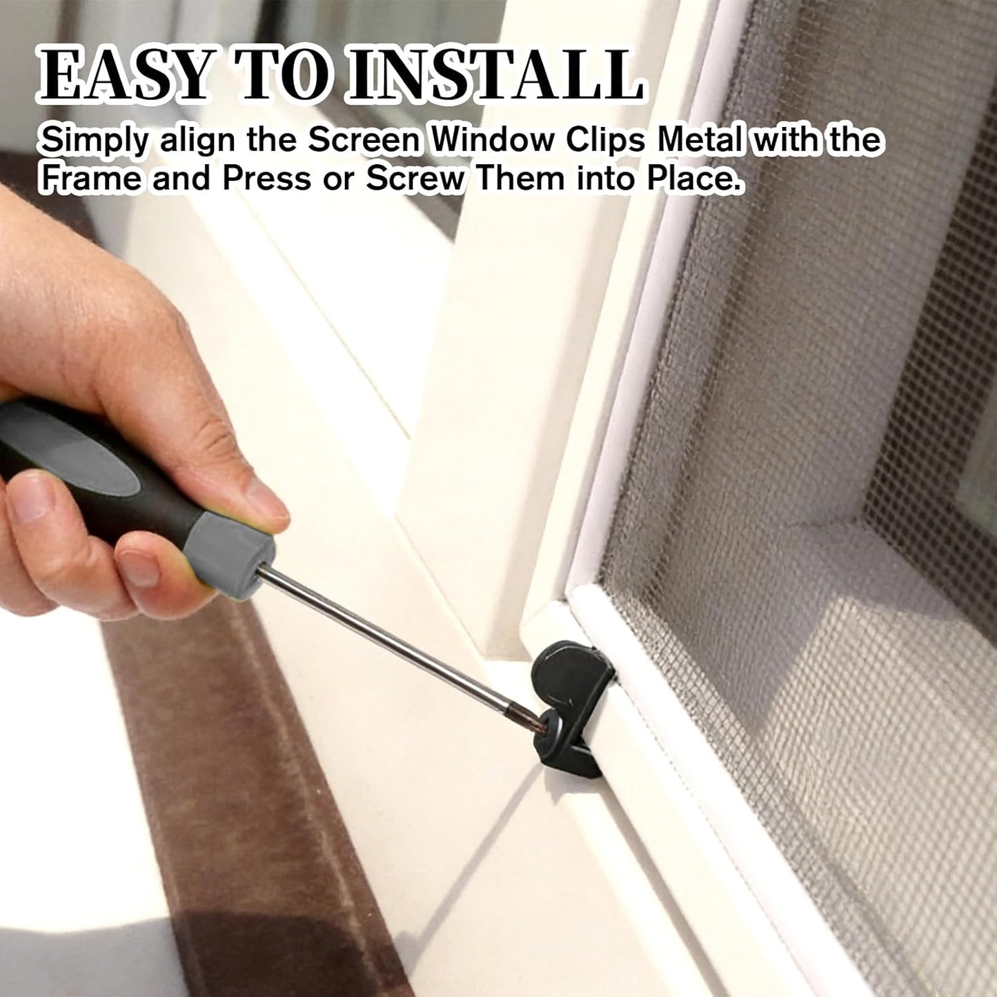 12 Clips Puerta Pantalla 3/8pulg Negros Ventana Vidrio