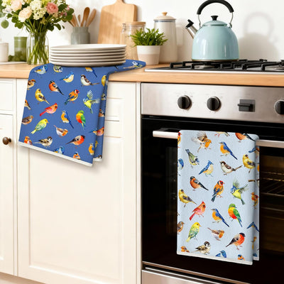 Toallas de cocina con diseño de pájaros, algodón grueso y suave 16.5 x 27.5 pulgadas