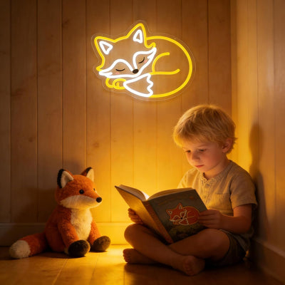 Letrero neón zorro dormido luz LED ajustable