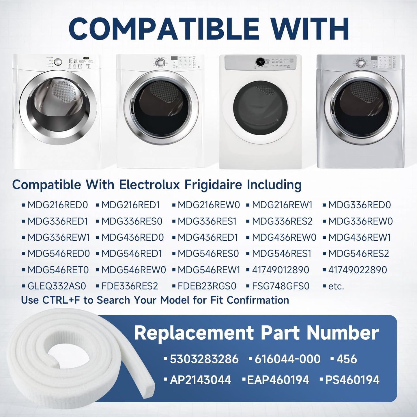 Sello fieltro tambor secadora comp Electrolux Frigidaire