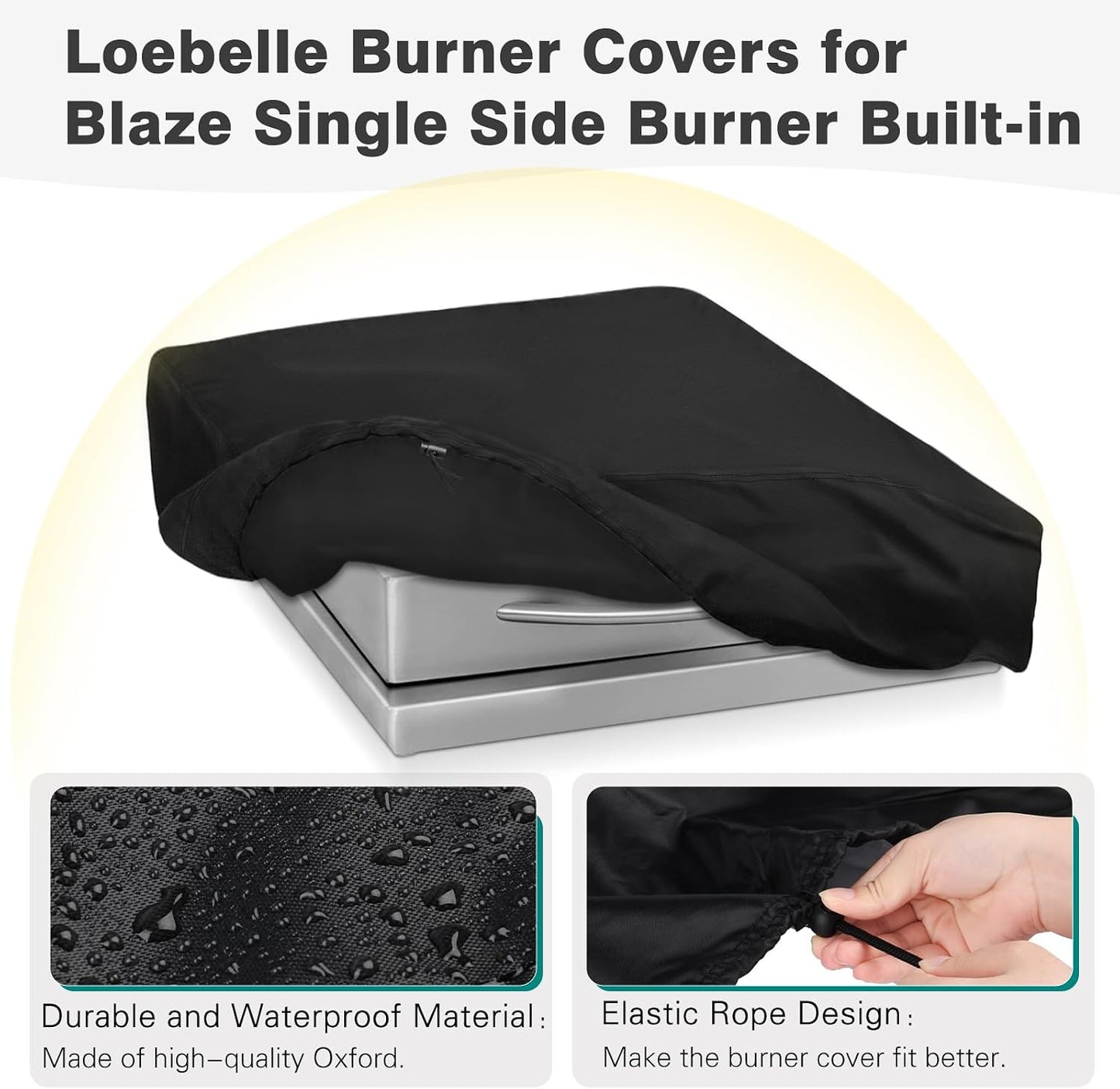 Cubierta quemador parrilla Blaze 12pulg resistente agua negro