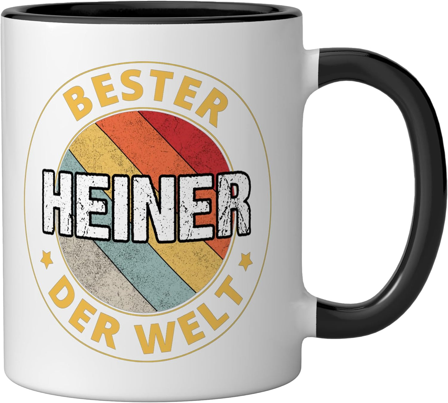 Taza cerámica Heiner negra/blanca