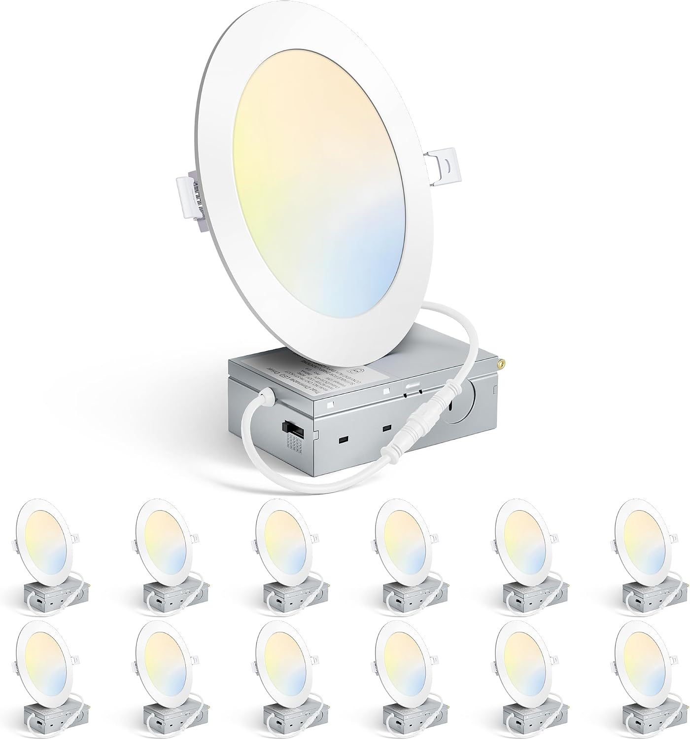12 Luces LED Empotrables 6pulg 2700K-6000K