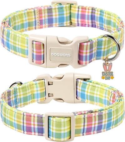 Collar Pascua perro ajustable cuadros coloridos 14-21pulg