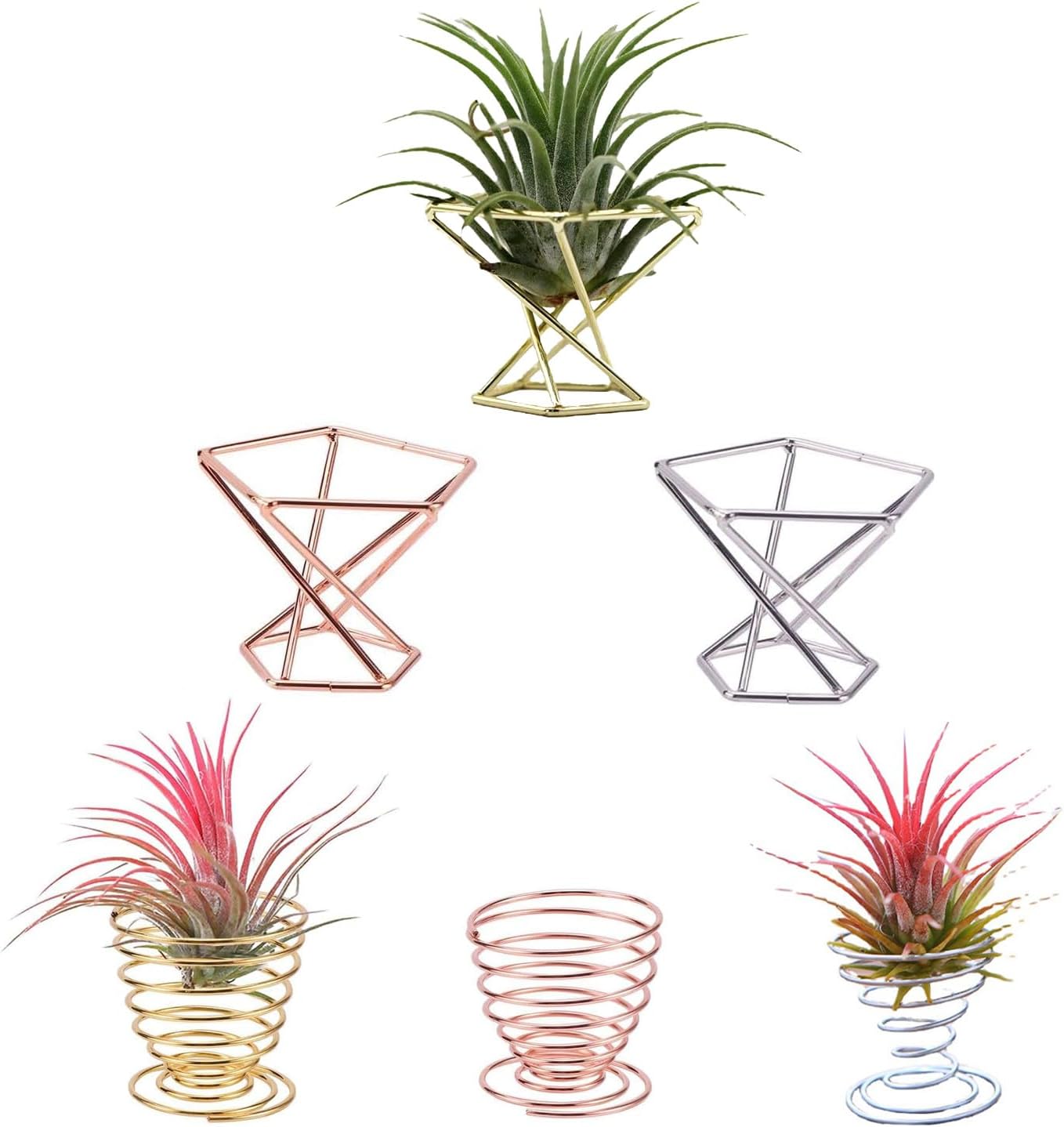 Soporte geométrico para plantas aire 6 pzas metal