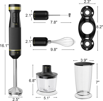 Batidora inmersión 1200W plástico negro