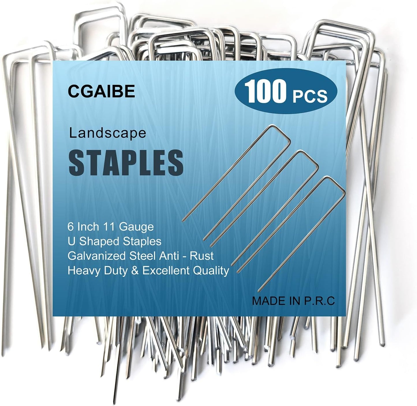 Grapas galvanizadas 6pulg paquete 100 estacas césped