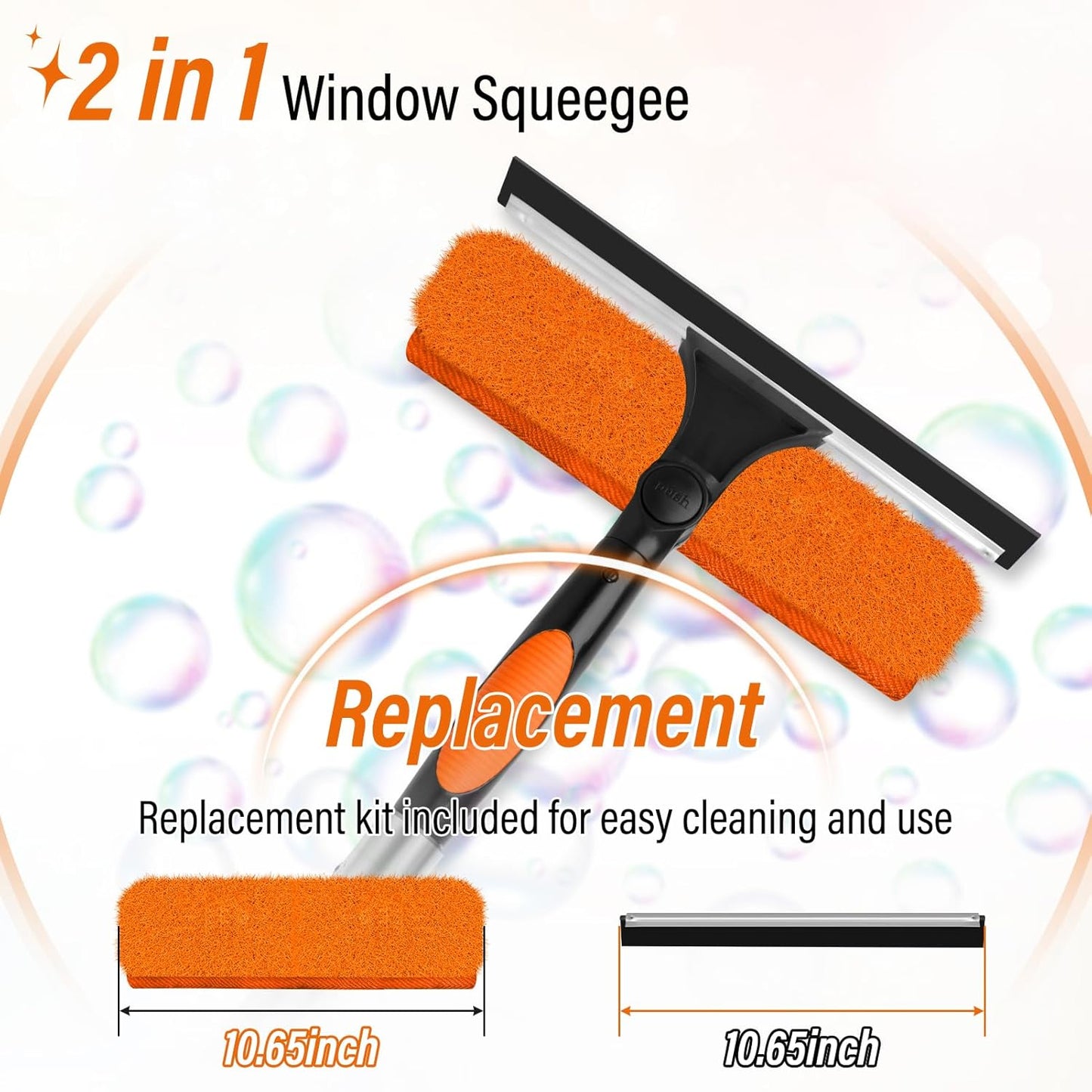 Kit limpieza ventanas 5-20pies poste escobilla giratoria