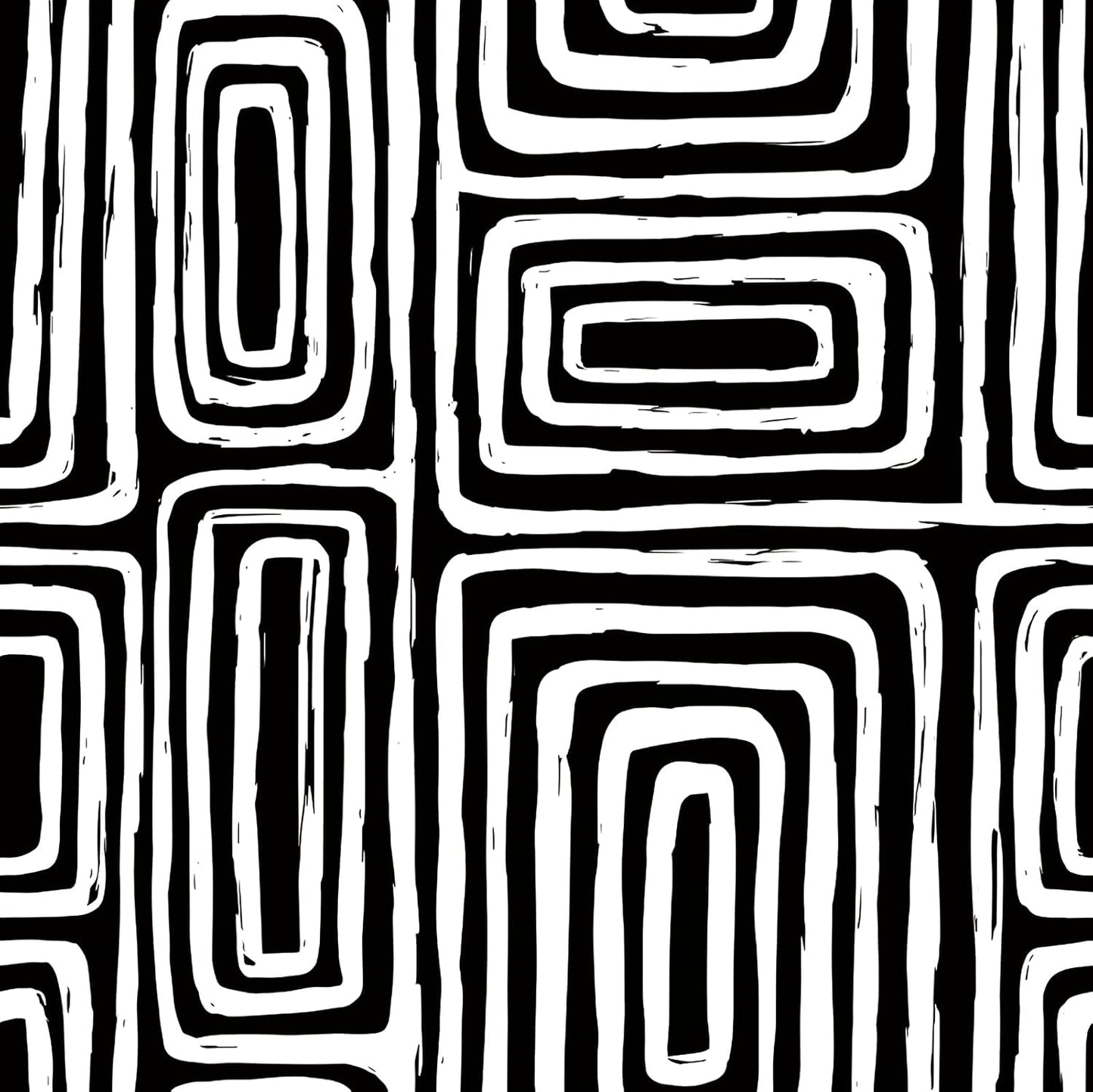Papel Tapiz Geométrico Blanco Negro Impermeable Adhesivo