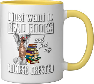 Taza Cerámica para Niños con Perro Chino Crestado Amarillo/Blanco