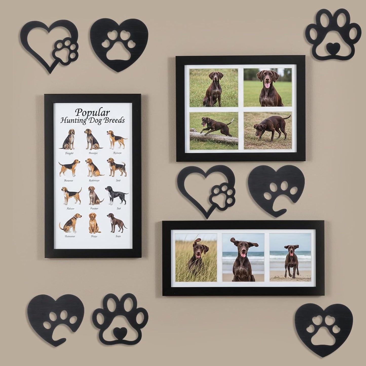 8 Pzas Decoración Pared Perro Letreros Madera Negra Hogar
